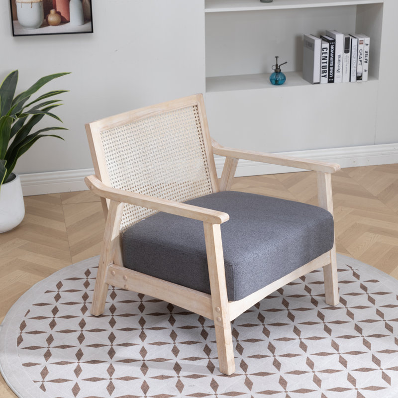 Fauteuil en polyester de 27 po Willbanks, Lin gris moelleux