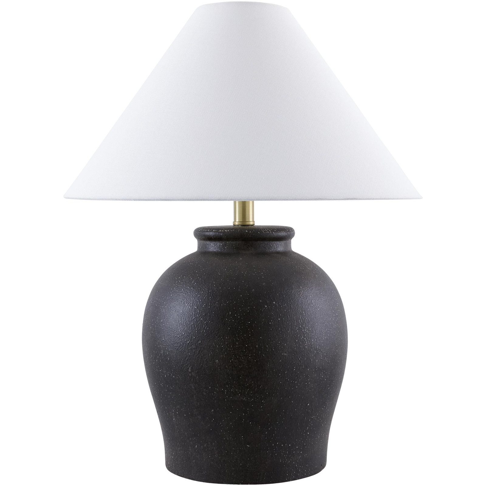 Chemise 22" Ceramic Table Lamp, Black, Classic Linen