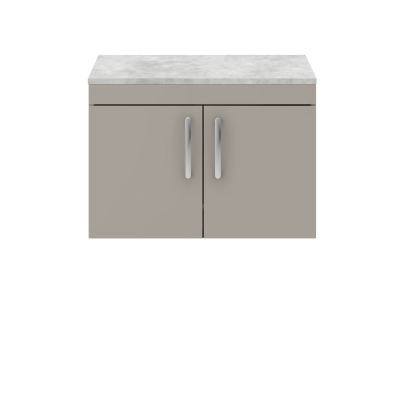 Athena 80.5cm Single Bathroom Vanity Base Only, Grey/Stone