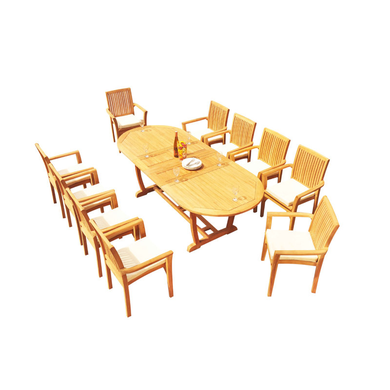 Mas Outdoor - Piece Teak Dining Set, 10