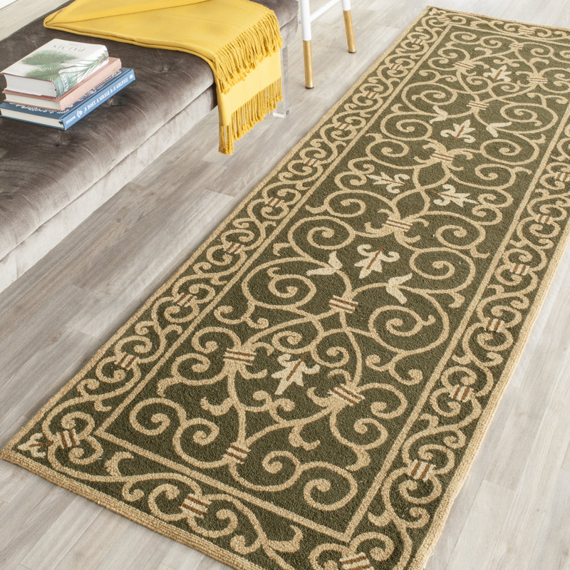 Chelsea Hand Hooked Wool Pile Oriental Rug, Runner 2'6" x 6'