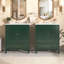 Meuble-lavabo double 60 po avec rangement spacieux, design rétro et matériaux durables pour les salles de bain modernes