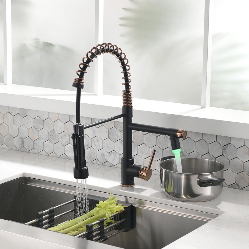Commercial Kitchen Faucet With Pull Down Sprayer, Single Handle Single Lever Kitchen Sink Faucet