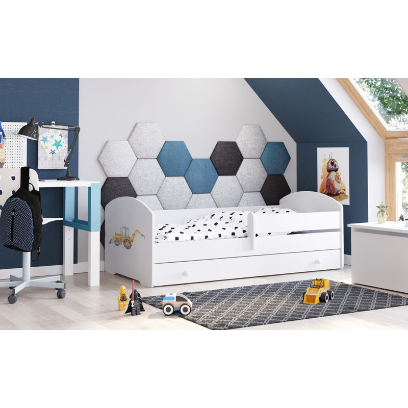 Children's bed Luk with drawer - Excavator, Cot Bed / Toddler (70 x 140cm)