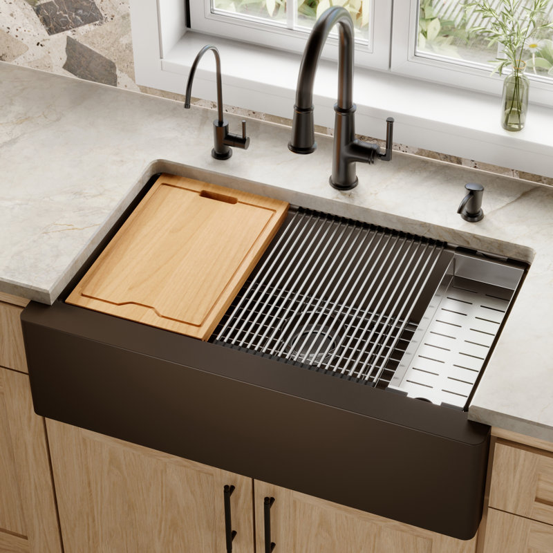 Évier de cuisine Karran Quartz, Brun