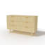 Commode cannelée moderne à 6 tiroirs avec pieds en bois massif et poignées dorées, commode de rangement pour chambre à coucher, salon, entrée, noir / naturel-1587028698