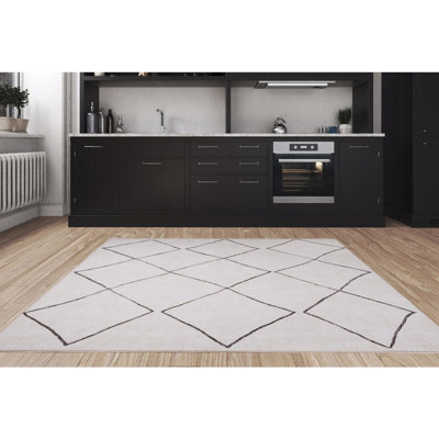 Luxurious Machine Washable Area Rug, 4.9 x 7.5 Feet, 100% Polyester, 1850 g/m², Pile Height: 0.2 inches | Eco-Friendly Recycled Poly Cotton Backing | Perfect for Living Room & Bedroom, Soft and Durable Design