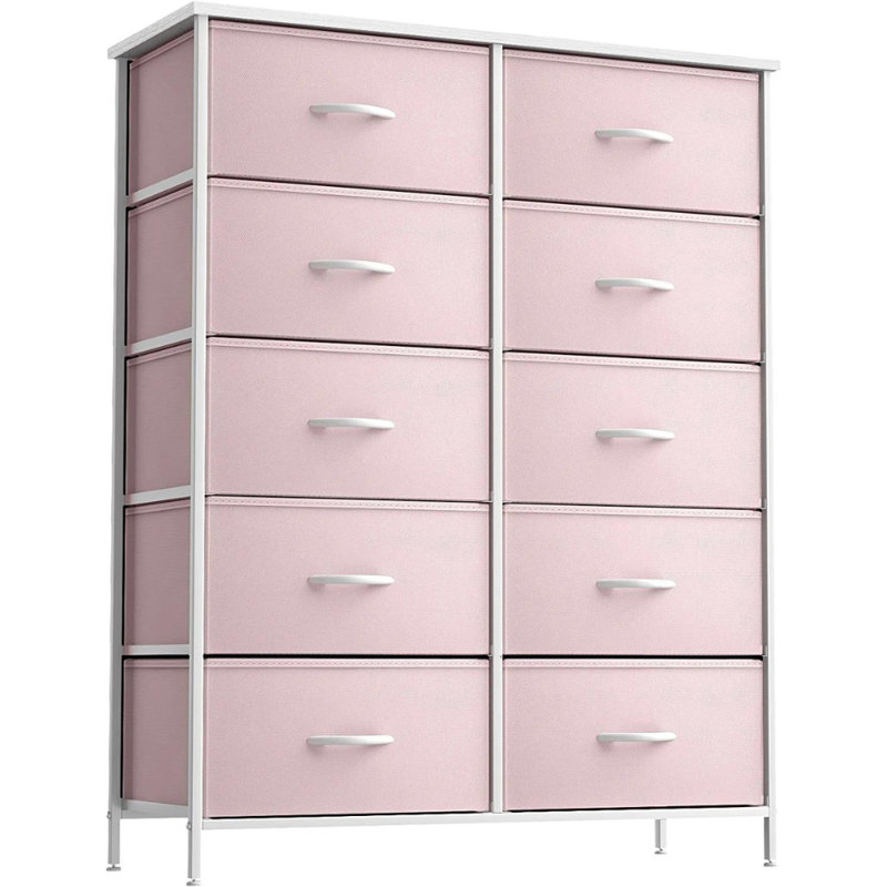 Commode pour enfants avec 10 tiroirs Sorbus - Armoire de rangement pour vêtements, Rose