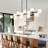 16 - Light Iron Dimmable Sputnik Modern Linear Chandelier