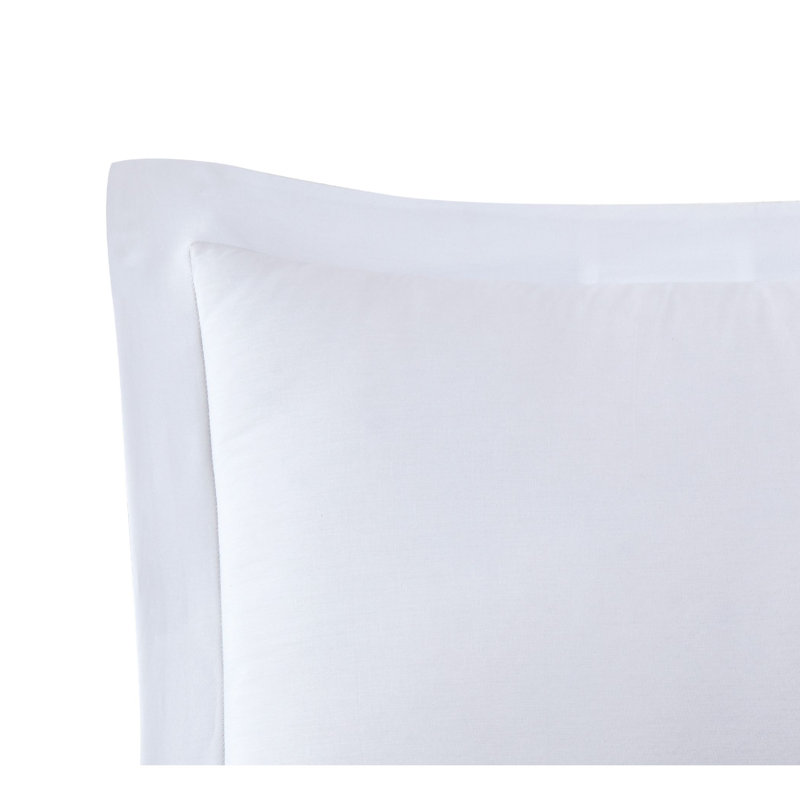 Jededian 100% Cotton Percale Duvet Cover Set, King Duvet Cover + 2 Shams, White