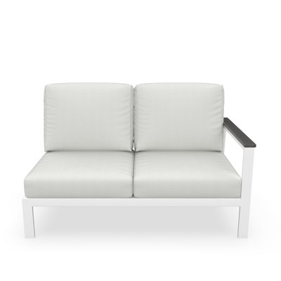 Outdoor Patio Sectional Loveseat With Sunbrella Cushions