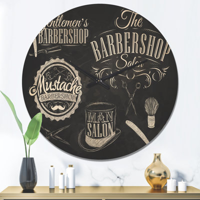 Set Barbershop - Modern Wood Wall Clock