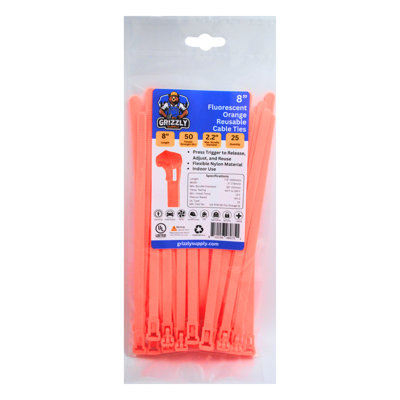 8" 50lb Releasable Cable Tie 25/bag