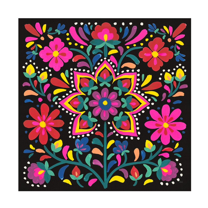 Art floral sur toile Laura Floral «Laura Fiesta III», H 35 po x l 35 po x P 2 po