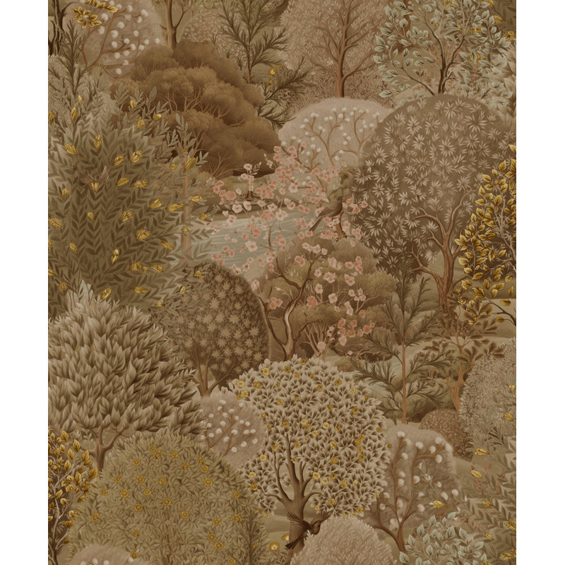 Rouleau de papier peint paysage L 33 pi x l 21 po, Vert