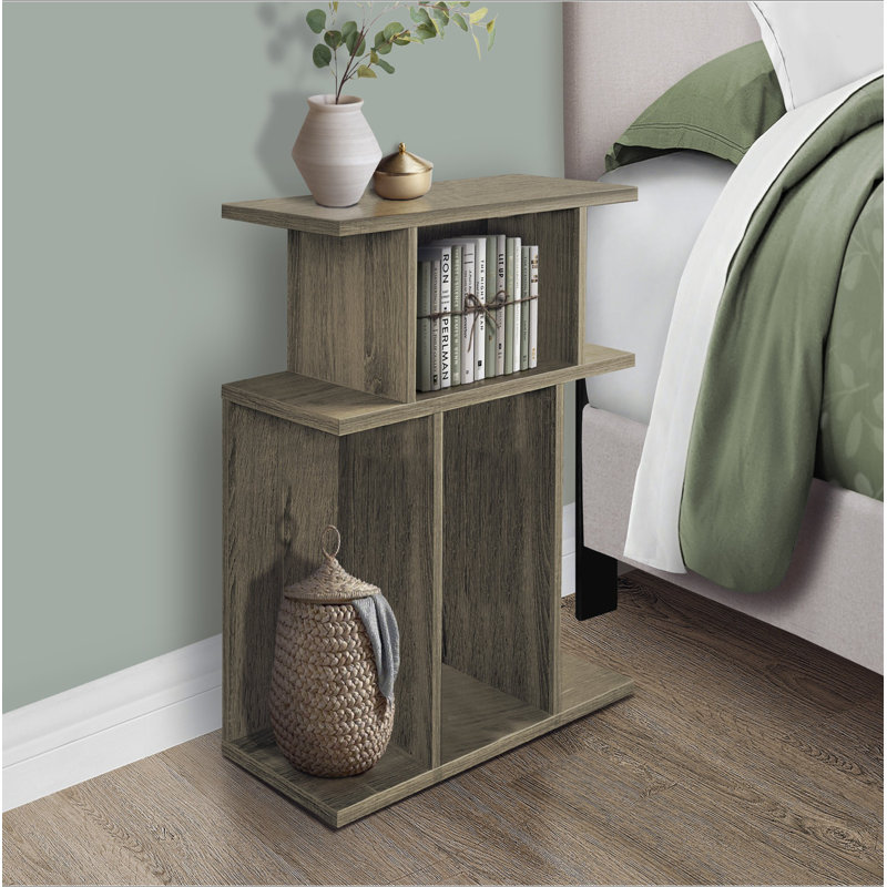 Table d'appoint, table d'appoint, table de bout, table de chevet, lampe, salon, chambre à coucher, Taupe, Taupe