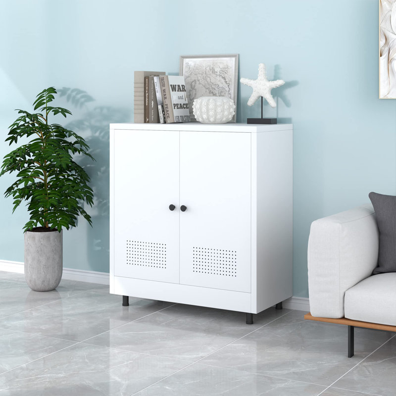 Betim Steel 2 - Door Standard Accent Cabinet, White