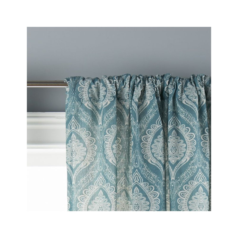 Rainsville Semi Sheer Curtain Single Panel, Teal