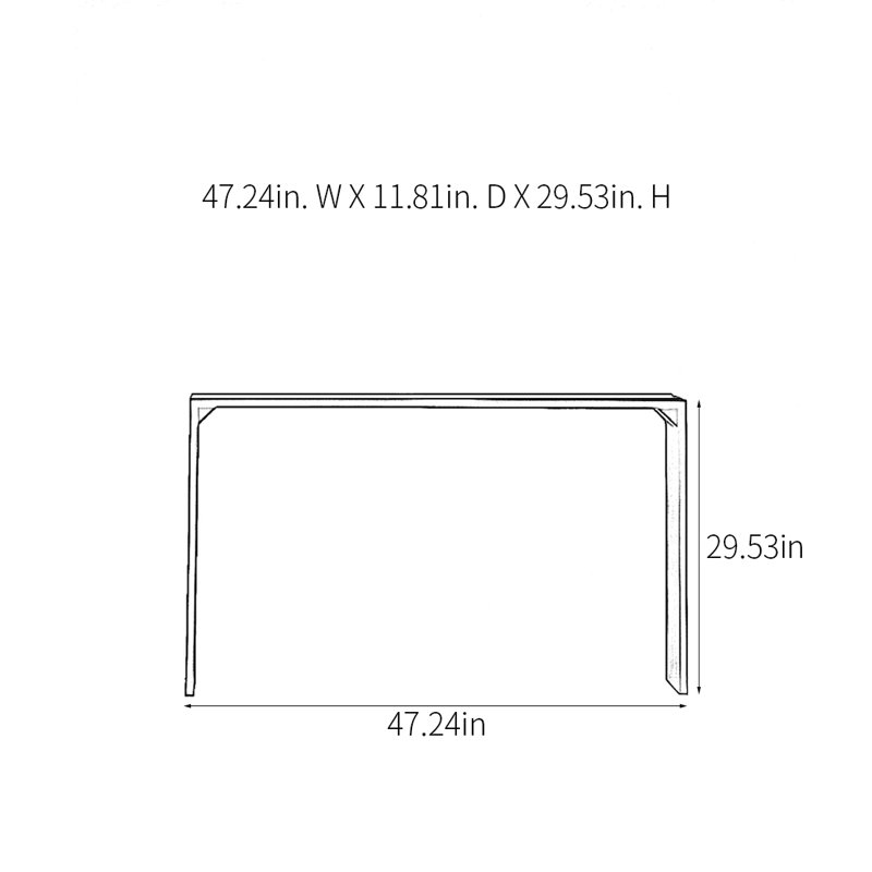 Console Retro Minimalist Art, H 29,53 po x l 47,24 po x P 11,81 po