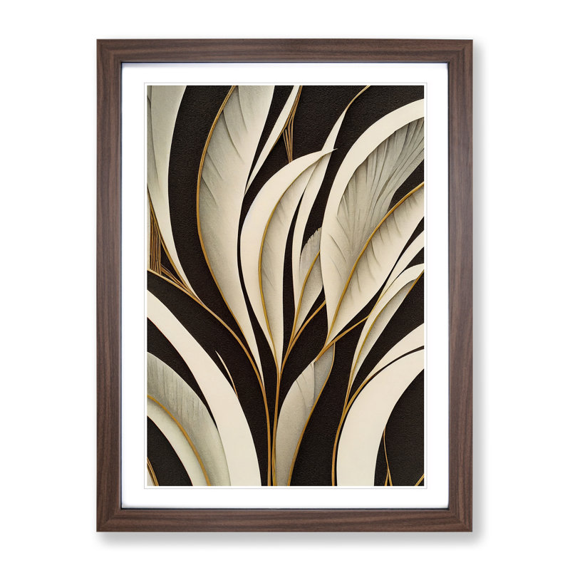 Antique Feathers - Framed Print, 64cm H x 46cm W x 2cm D, Walnut Framed
