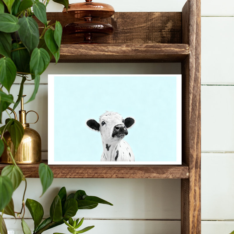 Art contemporain, vache rétro, art mural, H 8 po x l 12 po