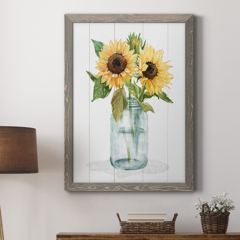 Sunny Day II - reproduction d'art sur toile, Toile avec cadre gris, H 20 po x l 17 po x P 1 po