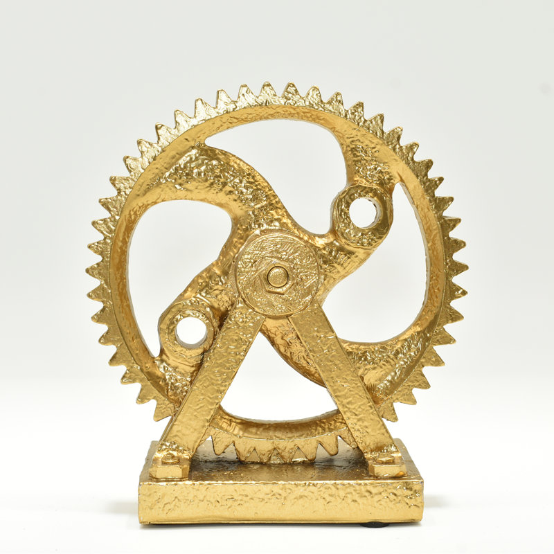 Sculpture Adam & Friends Home Decor Calera Gear | 1 pièce, Laiton antique