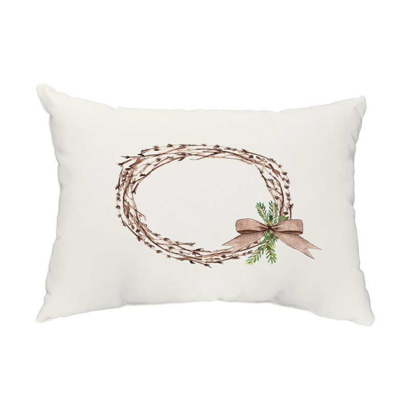  Coussin rectangulaire d'extérieur Sprig of Green, Blanc