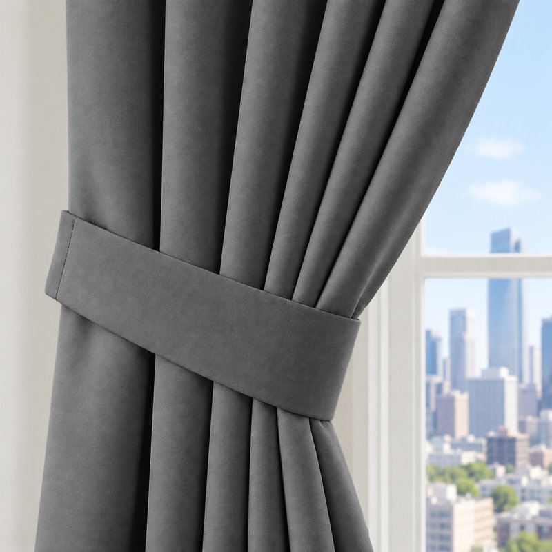Trina Polyester Blackout Curtain, 228cm Width x 228cm Drop, Beige