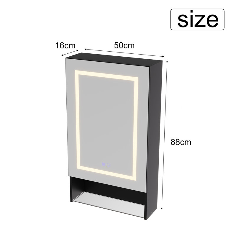W H Wall Mounted Optional Medicine Cabinet Mirror 4