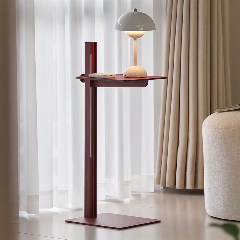Table de bout relevable de toute hauteur, table de bout de conception moderne, tablette à deux étages à côté de la table, matériau en acier inoxydable, durable.