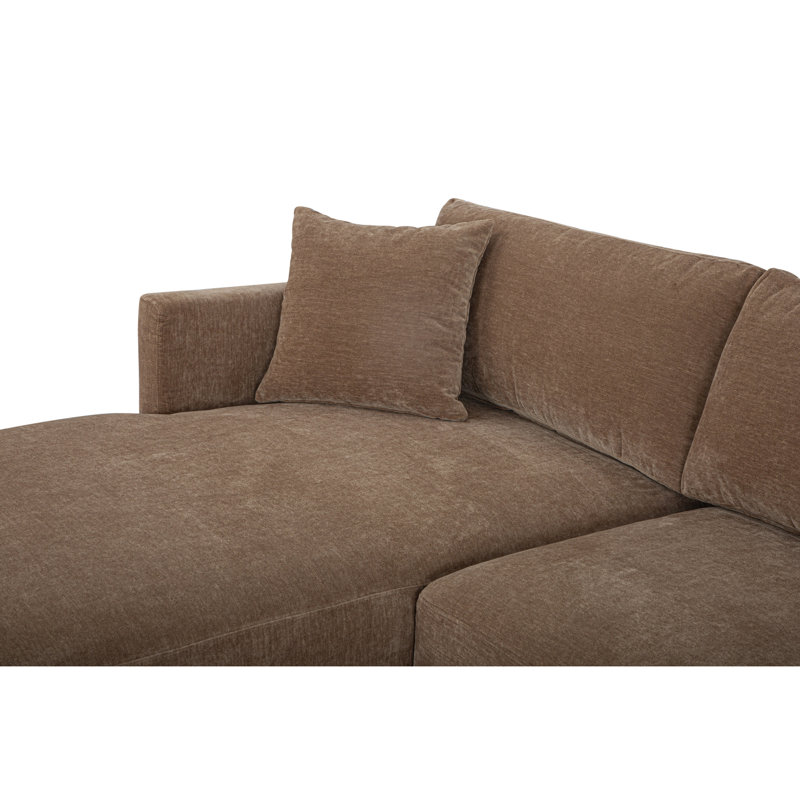Bryn Upholstered Sectional, Left Hand Facing, Camel Polyester