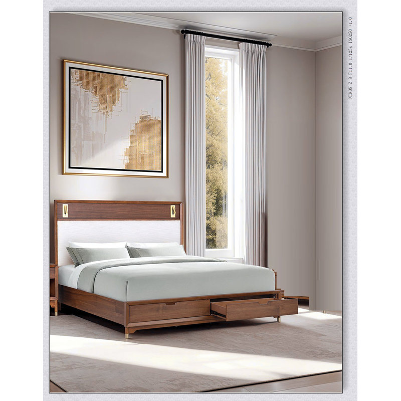 Mobilier de chambre à coucher Mid-Century, Grand lit