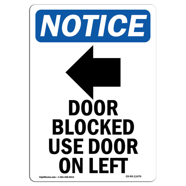 SignMission Door Blocked Use Door Sign | Wayfair