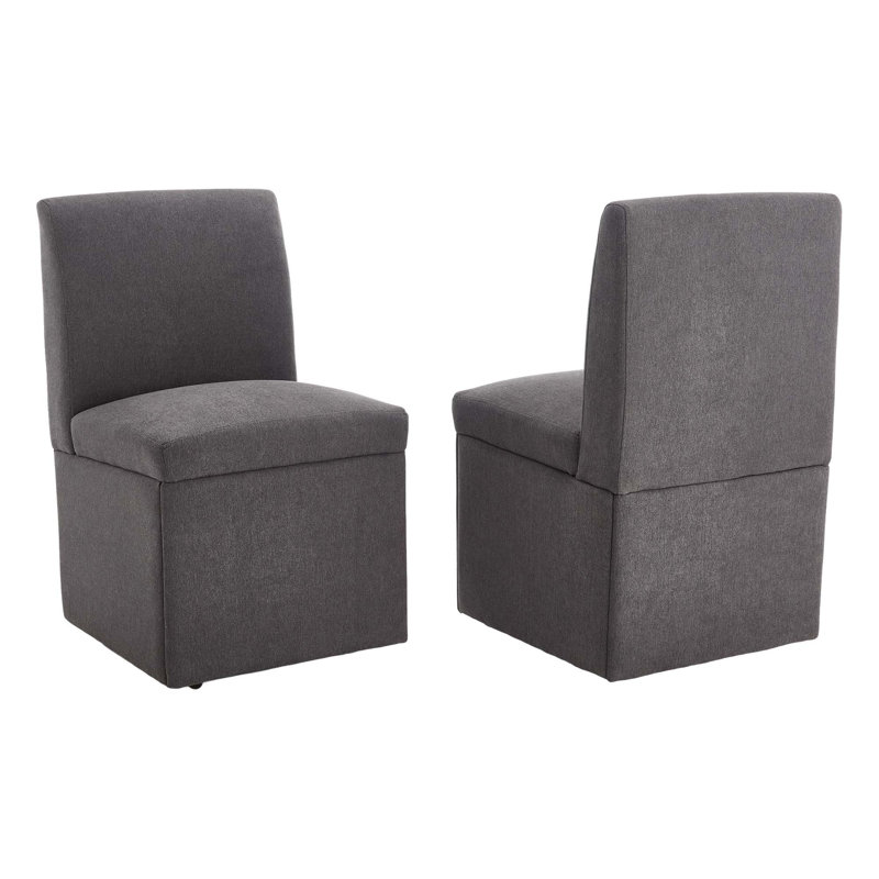 Versatile Upholstered Swivel Chairs with Hidden Storage for Various Rooms, Dark Grey
