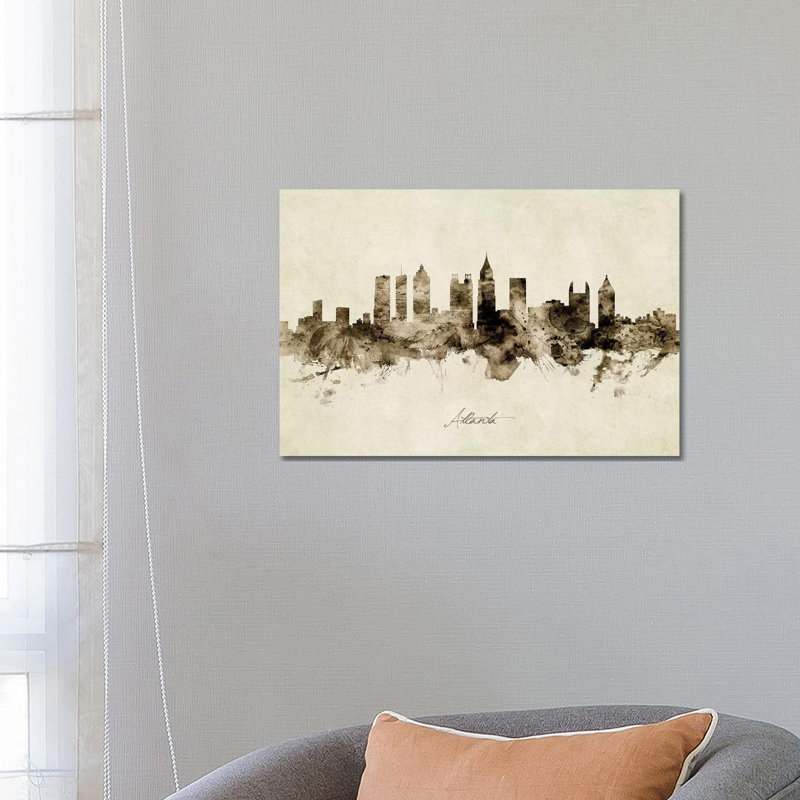 Atlanta Georgia Skyline by Michael Tompsett - Wrapped Canvas Painting, 66.04 cm H x 45.72 cm W x 3.175 cm D