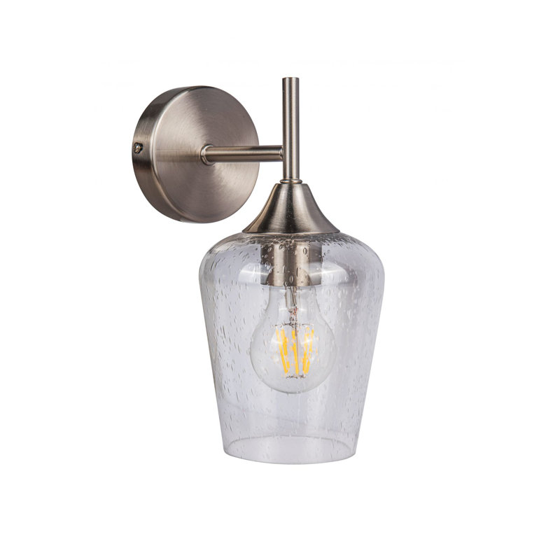 Halli Armed Sconce, Satin/Chrome