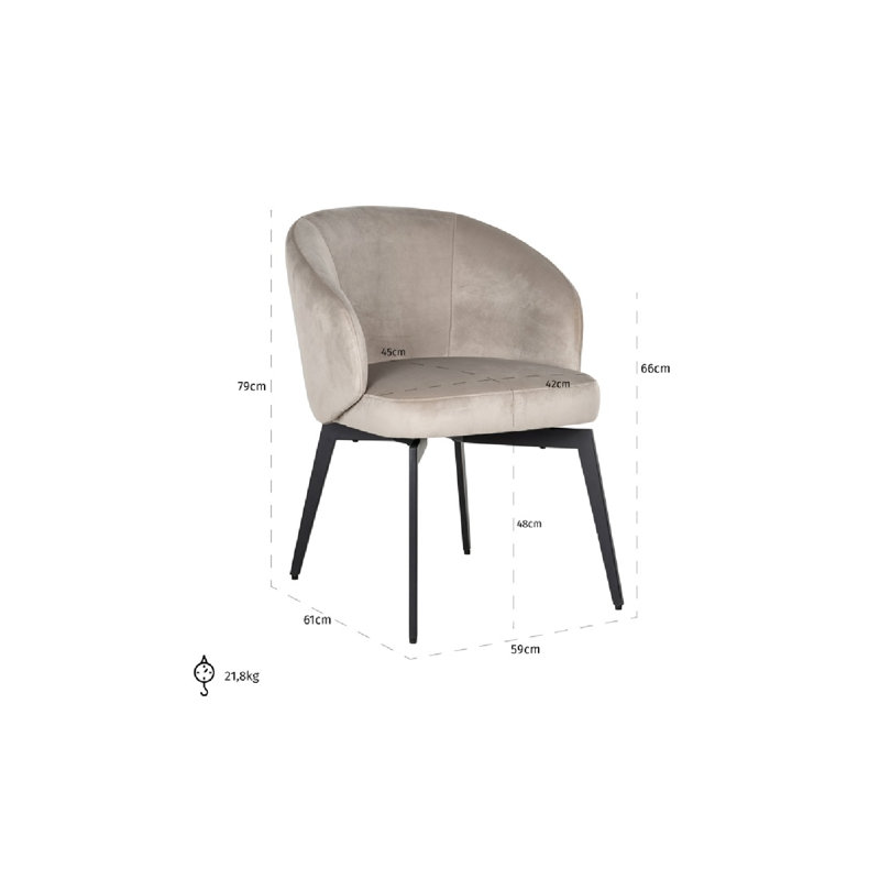 Amphara Upholstered Arm Chair, Khaki
