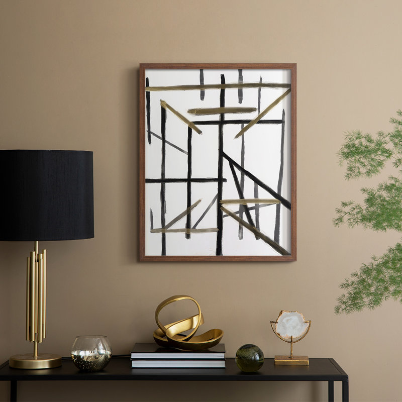 Edifice II Framed Print - Solid Wood, 30" H x 24" W, Walnut Framed
