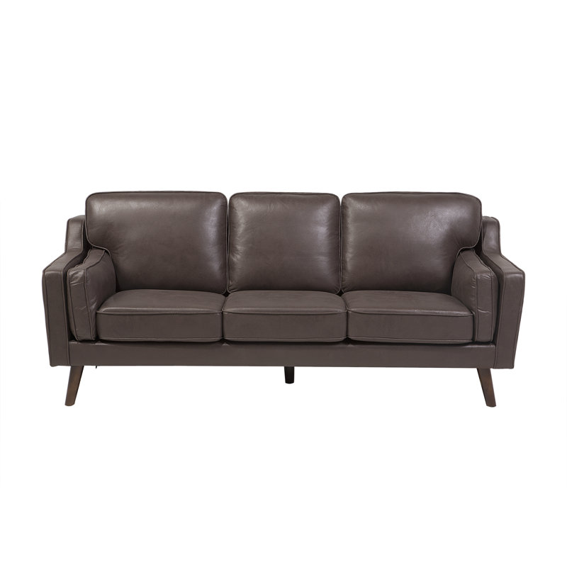Forsyth Faux Leather Loveseat, Brown, 3 Seat