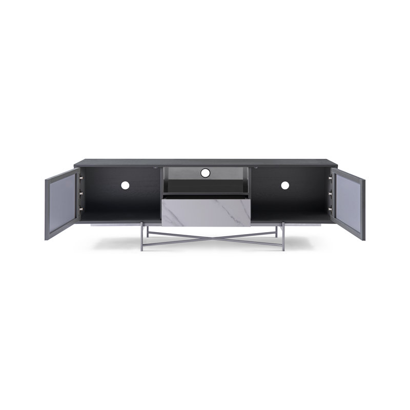 Aliyahmarie Unfinished TV Stand for TVs up to 78", Grey/White