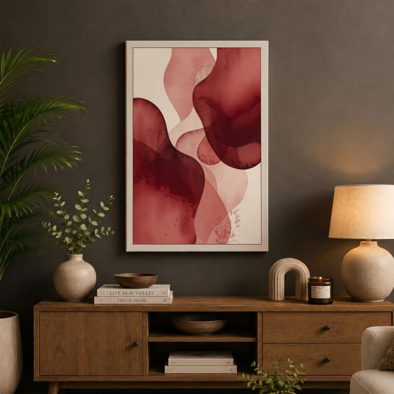 Fluid Abstractions Abstract - Wrapped Canvas, 18x12 - 45.7 x 30.5 cm, Terracotta Border