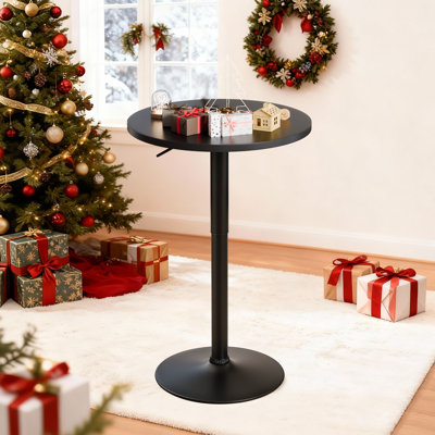 Adjustable Height Round Bar Table, Bistro Pub Table, Swivel Dining Table