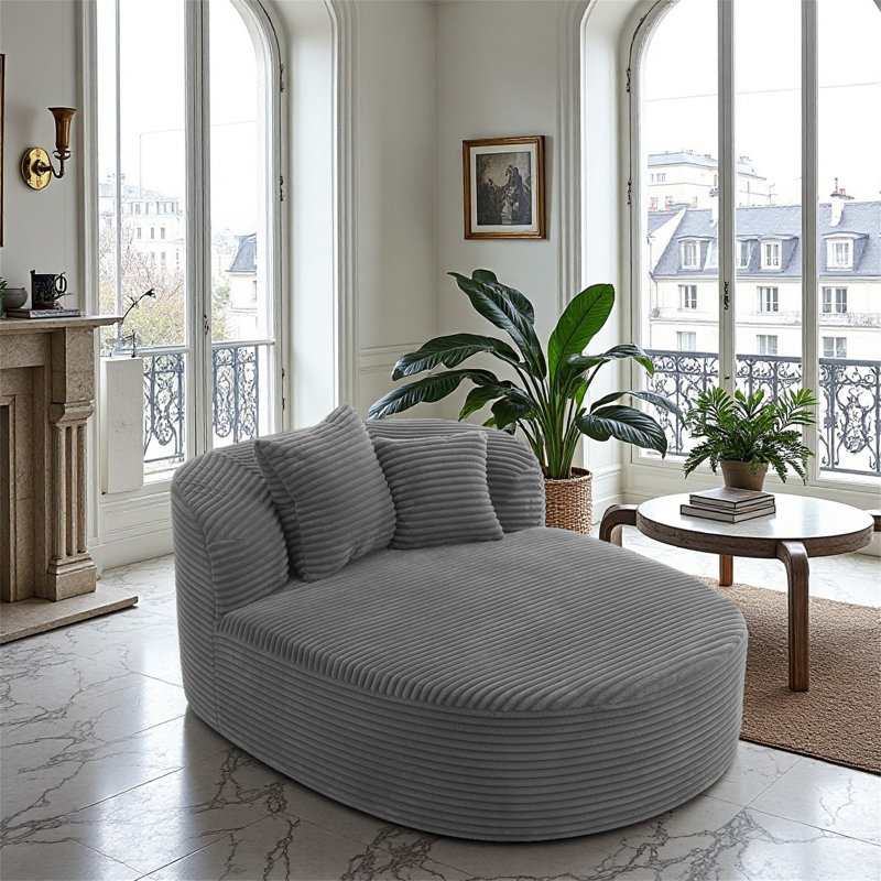 Canapé-lit de 51,6 pouces avec appuis-tête à support double, Gris