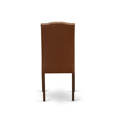 L'ensemble de salle à manger 3 pièces comprend une table de salle à manger rectangulaire avec des feuilles papillon et 2 chaises rembourrées en similicuir brun, 36 x 54 pouces, acajou