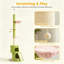 220‑240cm Adjustable Floor‑to‑Ceiling Cat Tree with Hammock, Condo & Scratching Posts, Green