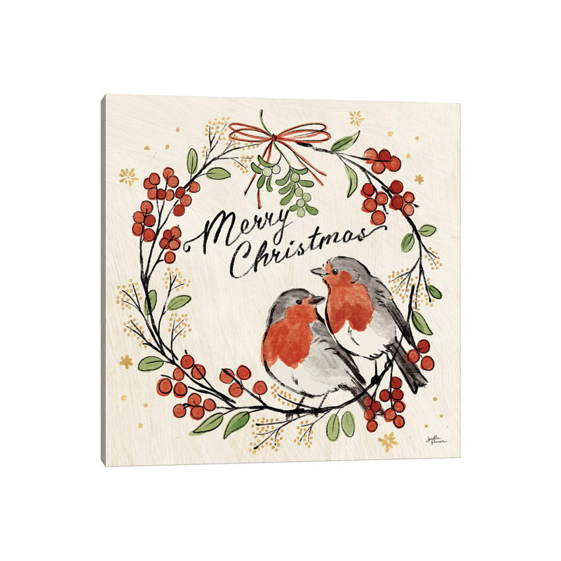 Christmas Lovebirds V by Janelle Penner - Wrapped Canvas Print, 30.48 cm H x 30.48 cm W