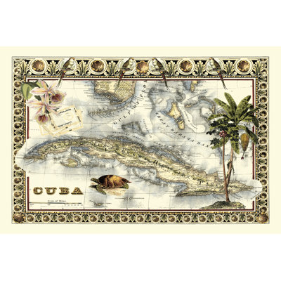 Tropical Map Of Cuba - No Frame Painting on Canvas