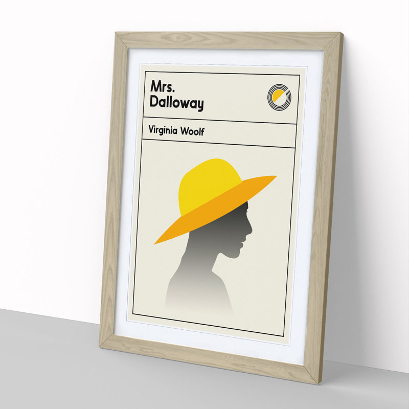 Book Cover Mrs Dalloway Virginia Wolf - Picture Frame Graphic Art, 36cm H x 27cm W x 2cm D, Oak
