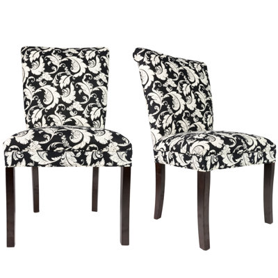 14'' H Tufted Cotton Upholstered Dining Chair
